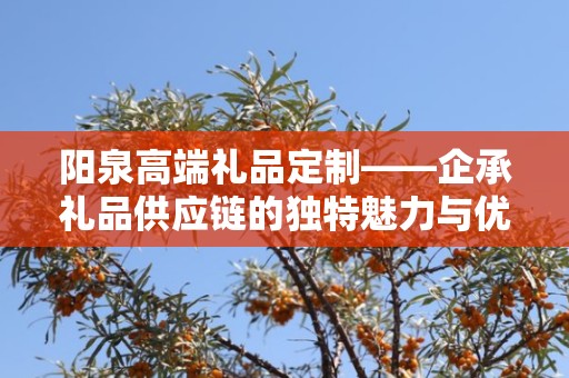 阳泉高端礼品定制——企承礼品供应链的独特魅力与优势